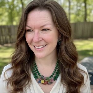 Elegant Green Beaded Necklace and clip Earring Set